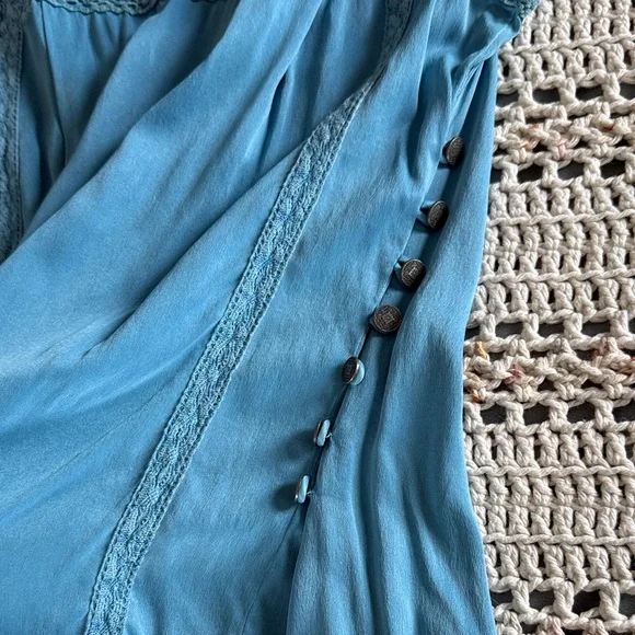 Free People Teal Sleeveless Tunic with Crochet Detail - Picture 10 of 11
